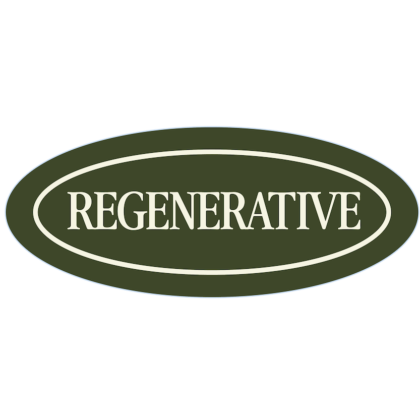 Set of labels indicating 'Pasture Raised', 'Soy Free', 'Vaccine Free', 'Corn Free', and 'Regenerative' on a white background.