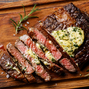 rib eye with compound butter